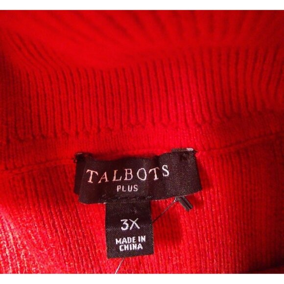 Talbots Womens Red Ribbed Turtleneck Sweater Plus Size 3X NWT - Picture 3 of 9